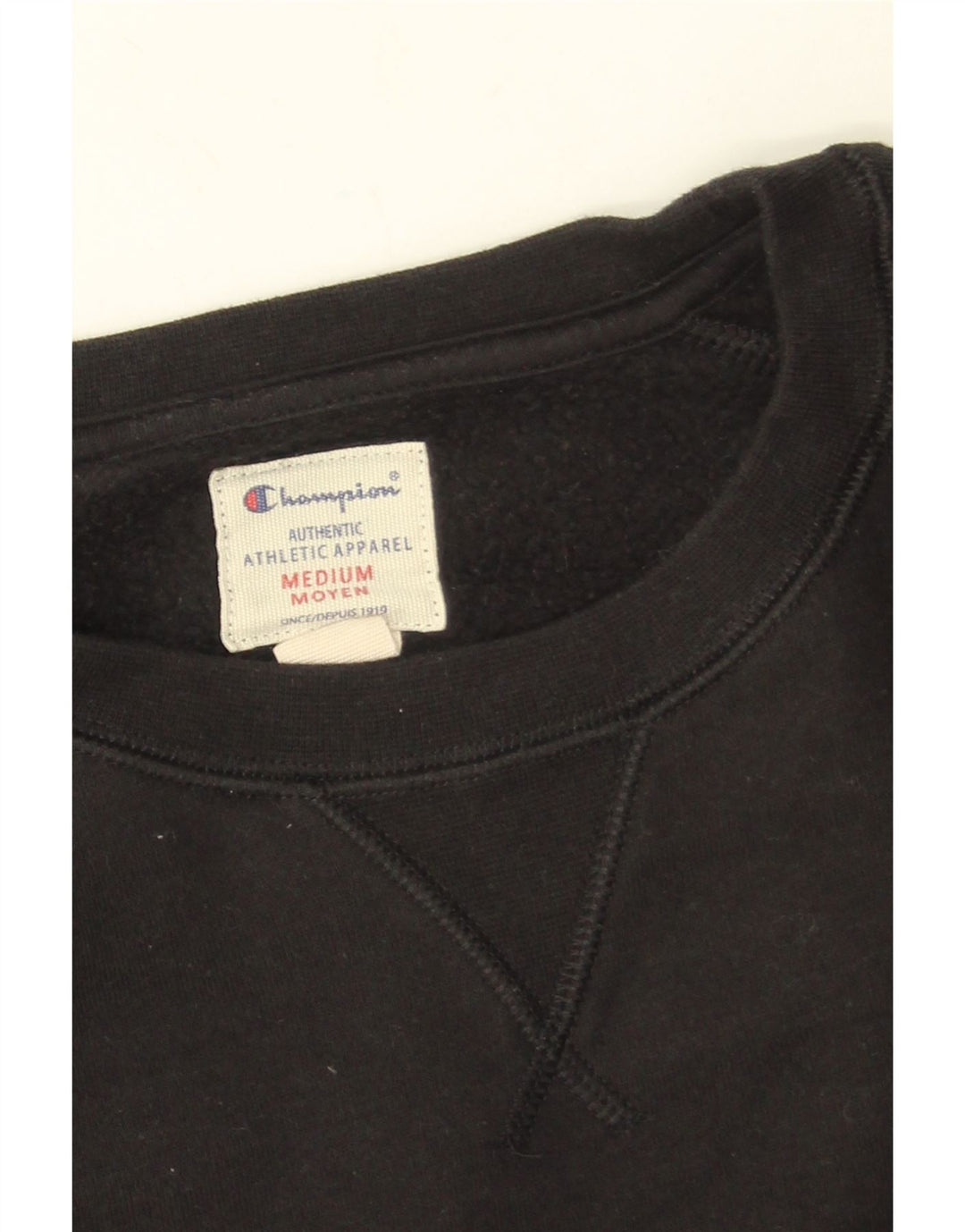 Champion Mens Graphic Sweatshirt Jumper Medium Black Cotton