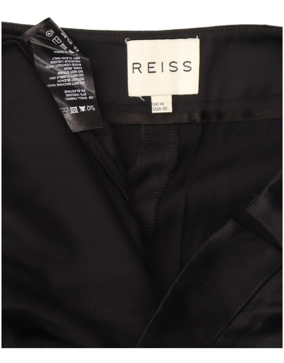 REISS Womens Casual Shorts UK 14 Large W32 Black Viscose
