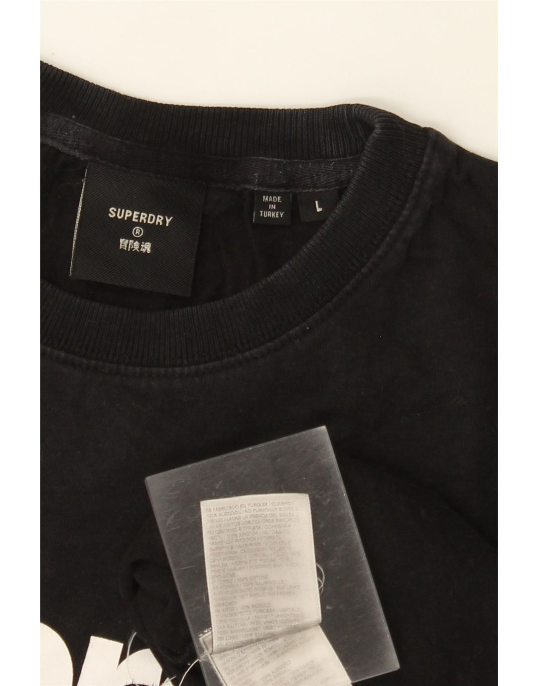 SUPERDRY Womens Graphic T-Shirt Top UK 16 Large Black Cotton