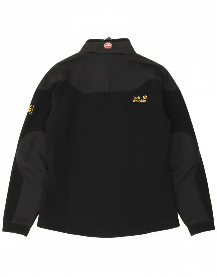 JACK WOLFSKIN Womens Oversized Fleece Jacket UK 10 Small Black Colourblock
