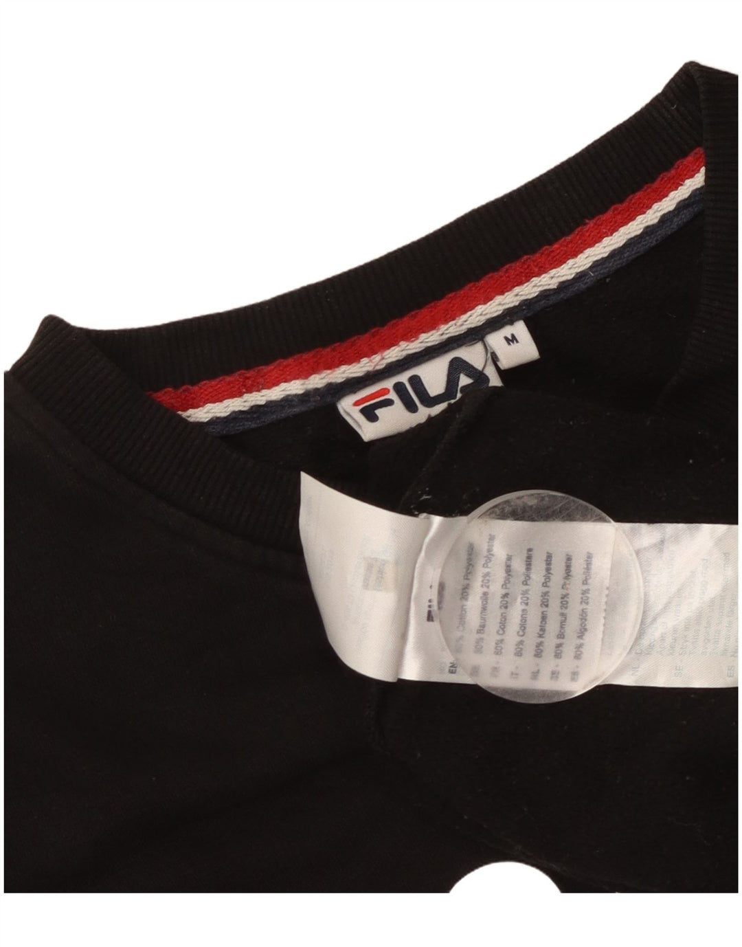 Fila Mens Graphic Sweatshirt Jumper Medium Black Cotton