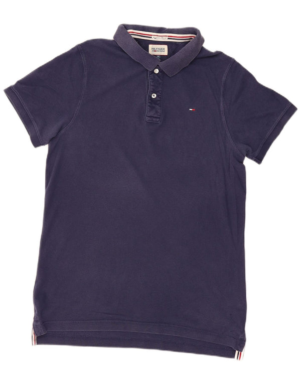 TOMMY HILFIGER Mens Polo Shirt XL Navy Blue Cotton