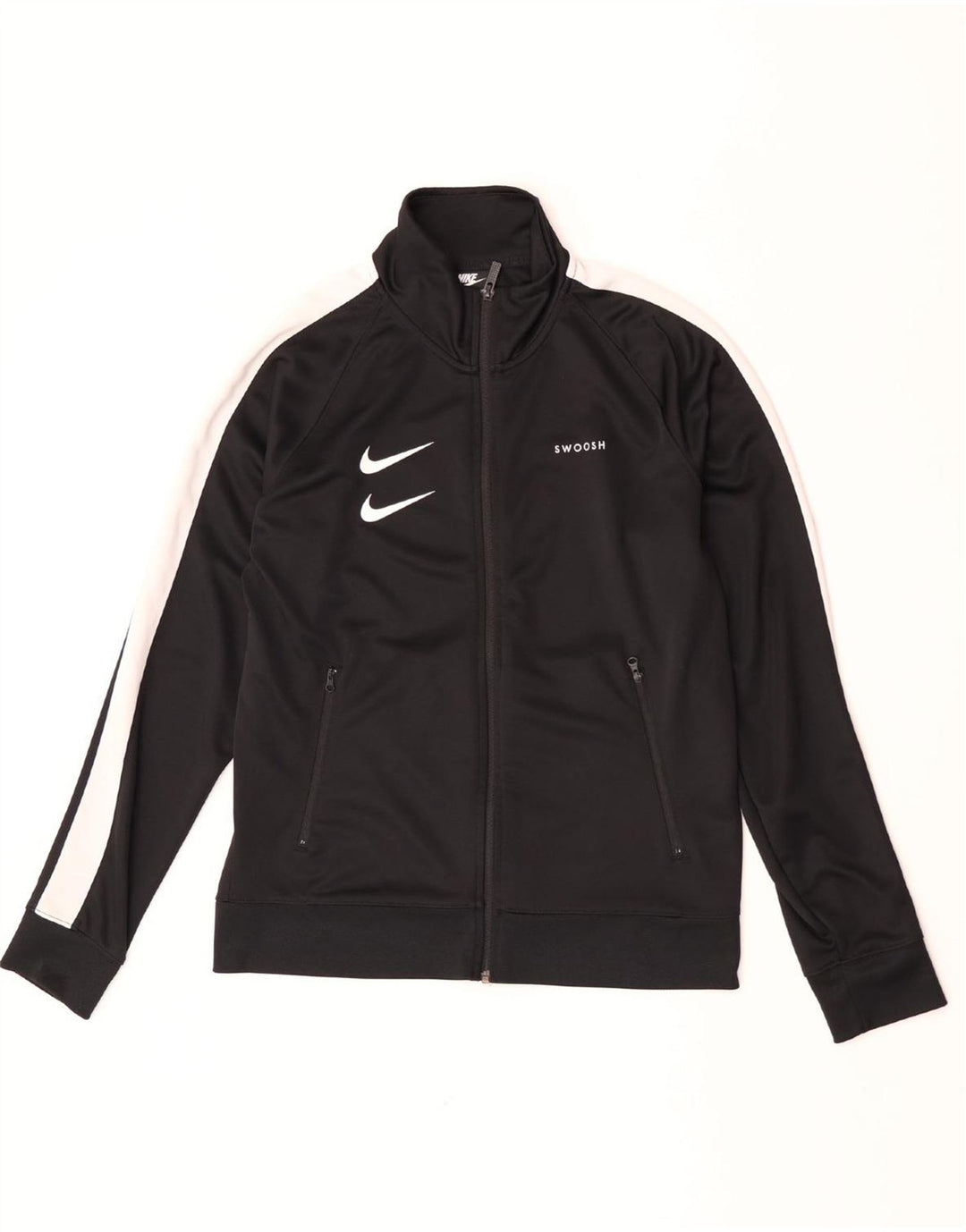 Nike Mens Swoosh Graphic Tracksuit Top Jacket Medium Black Colourblock