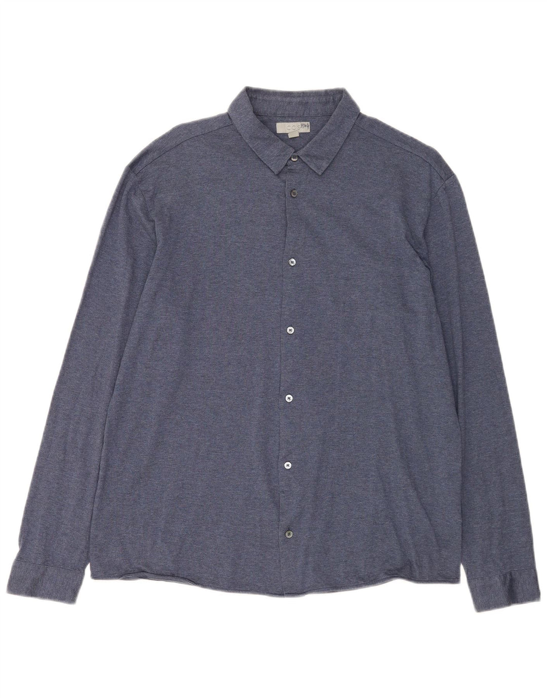 Cos Mens Shirt Large Navy Blue Cotton