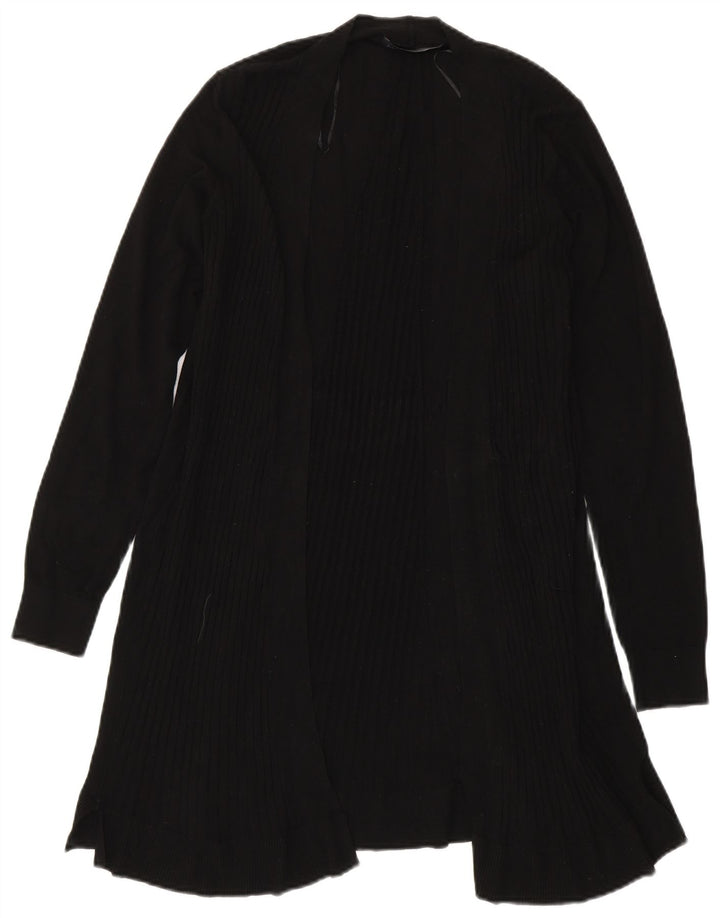 Marks & Spencer Womens Longline Open Cardigan Sweater UK 14 Medium Black