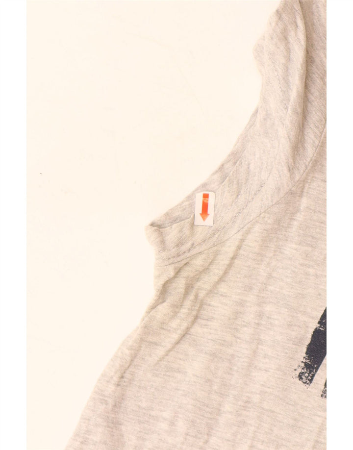 MUSTANG Womens Graphic T-Shirt Top UK 6 XS Grey Flecked