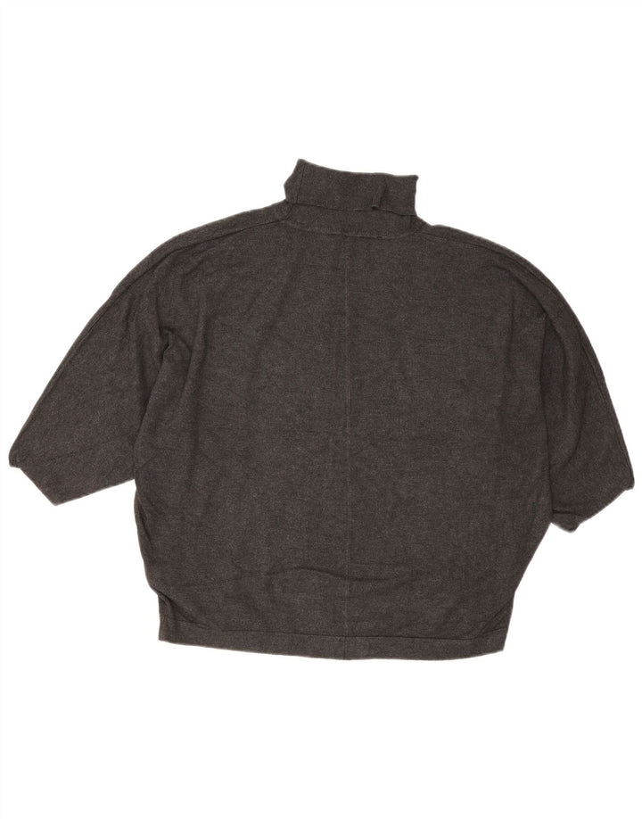Phase Eight Womens Crop Roll Neck Jumper Sweater UK 14 Large Grey