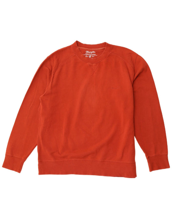 WRANGLER Mens Sweatshirt Jumper 3XL Orange Cotton