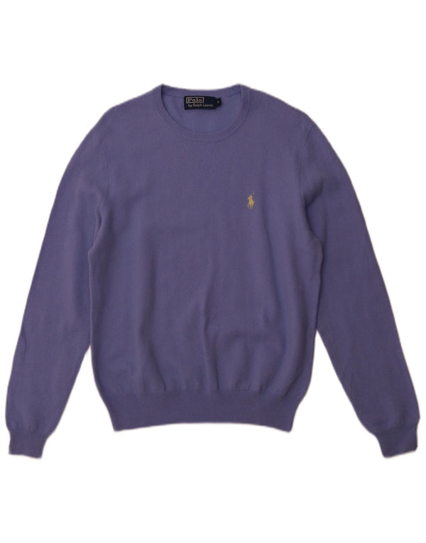 POLO RALPH LAUREN Mens Crew Neck Jumper Sweater Small Purple Merino Wool