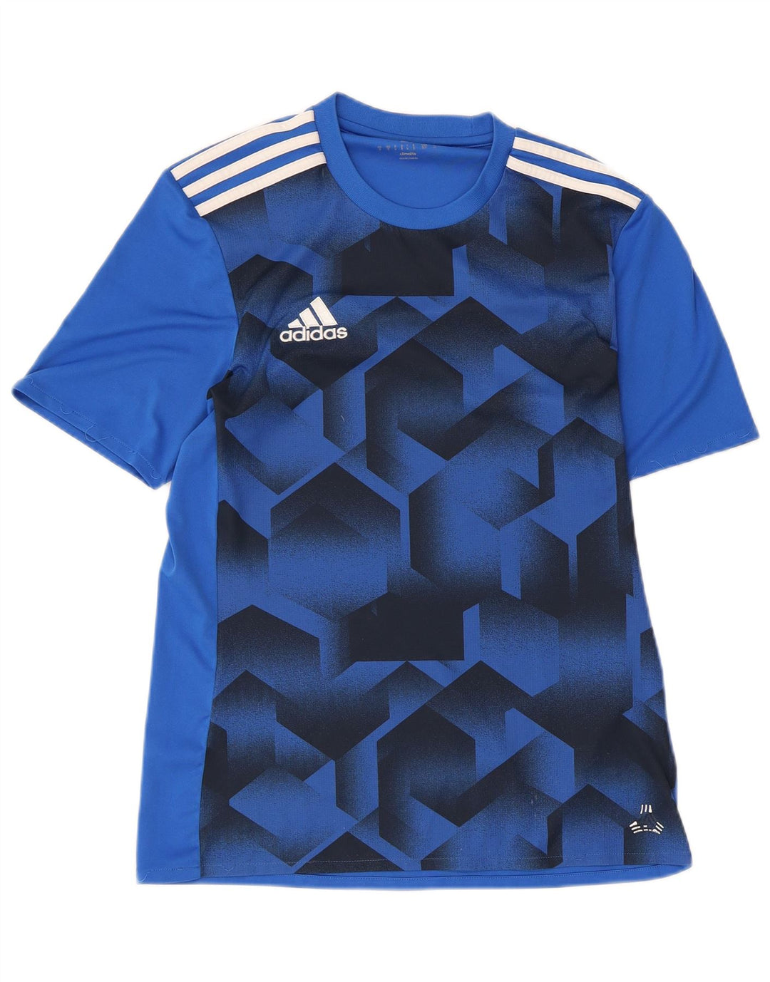 Adidas Mens Climalite Graphic T-Shirt Top Small Blue Geometric Polyester