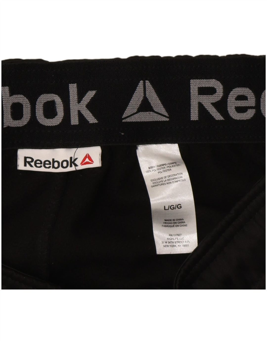 Reebok Mens Cargo Tracksuit Trousers Joggers Large  Black Polyester