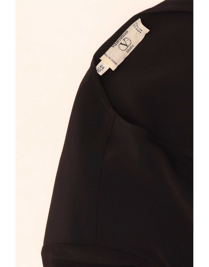 Valentino Womens Shirt Blouse IT 44 Medium Black