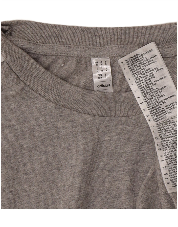 Adidas Mens T-Shirt Top Medium Grey Cotton