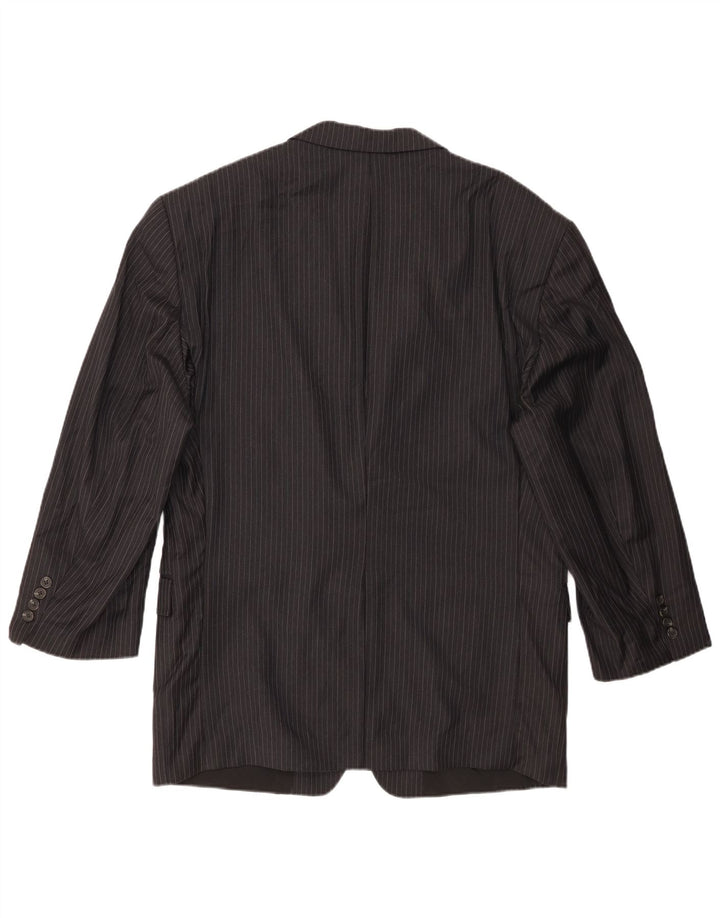 Ralph Lauren Mens 2 Button Blazer Jacket UK 42 XL Black Pinstripe Wool