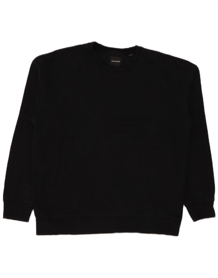 Jack & Jones Mens Sweatshirt Jumper XL Black Cotton