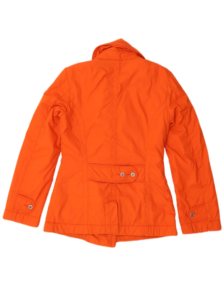 Tommy Hilfiger Womens Pea Coat UK 14 Medium Orange Nylon