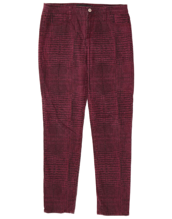 CALVIN KLEIN Womens Casual Trousers US 12 Large W32 L31 Burgundy