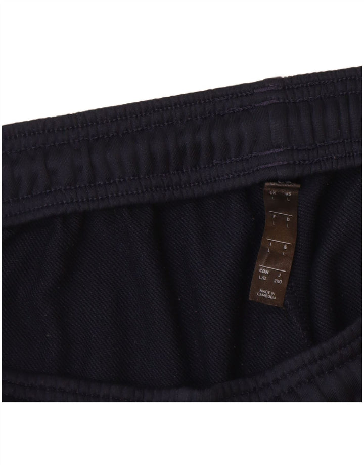 Adidas Mens Tracksuit Trousers Large Navy Blue Colourblock Polyester