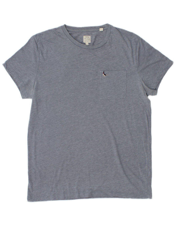 JACK WILLS Mens T-Shirt Top Medium Blue Flecked