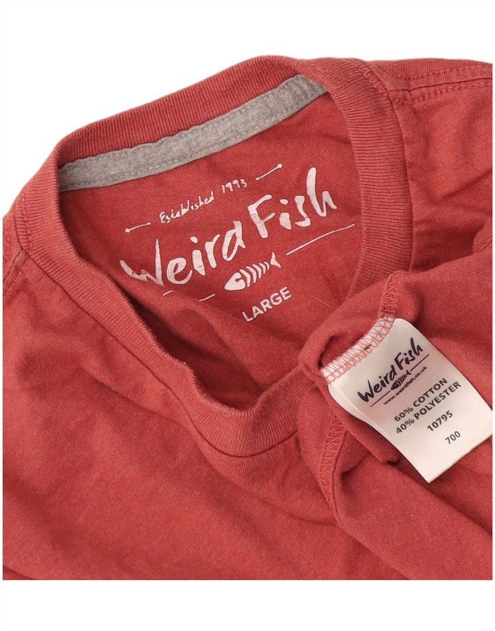 Weird Fish Mens T-Shirt Top Large Pink Cotton