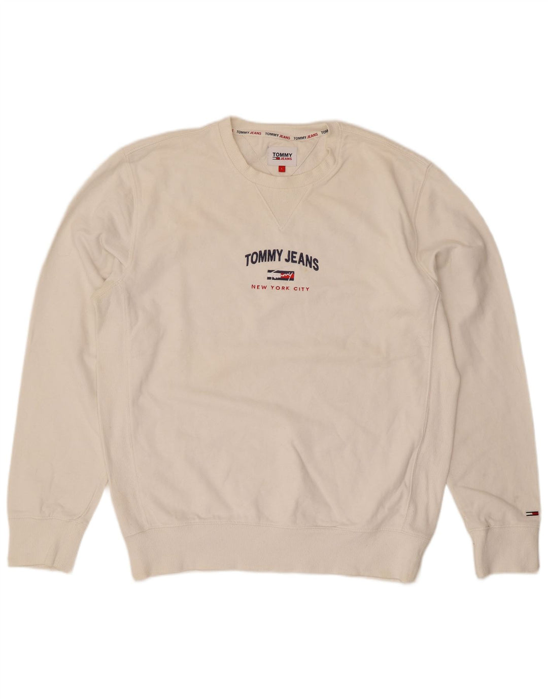Tommy Hilfiger Mens Graphic Regular Fit Sweatshirt Jumper Large White