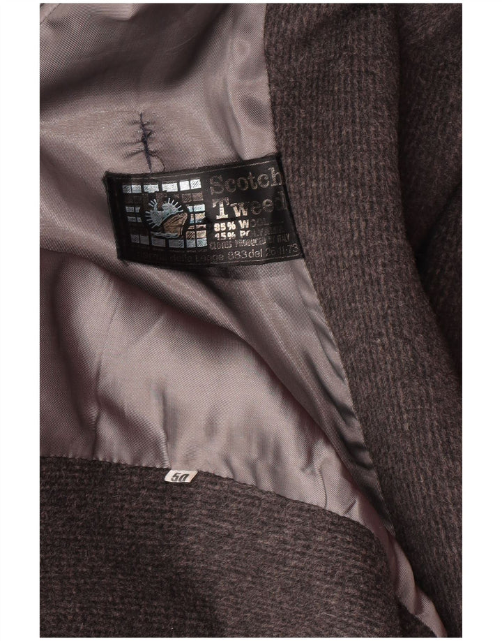 Vintage Mens Overcoat IT 50 Large Grey Wool