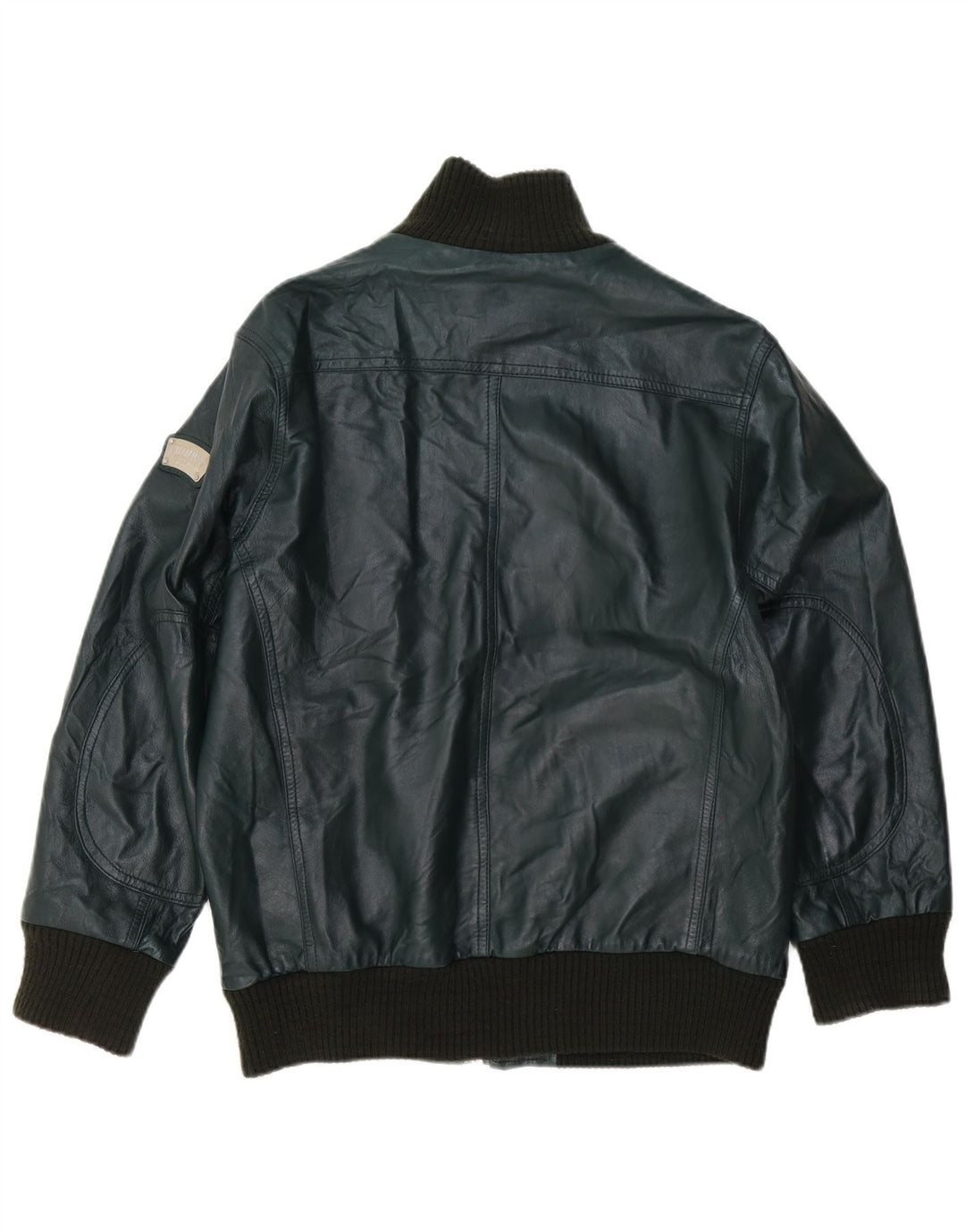 Williams Wilson Mens Leather Jacket UK 40 Large Green Leather