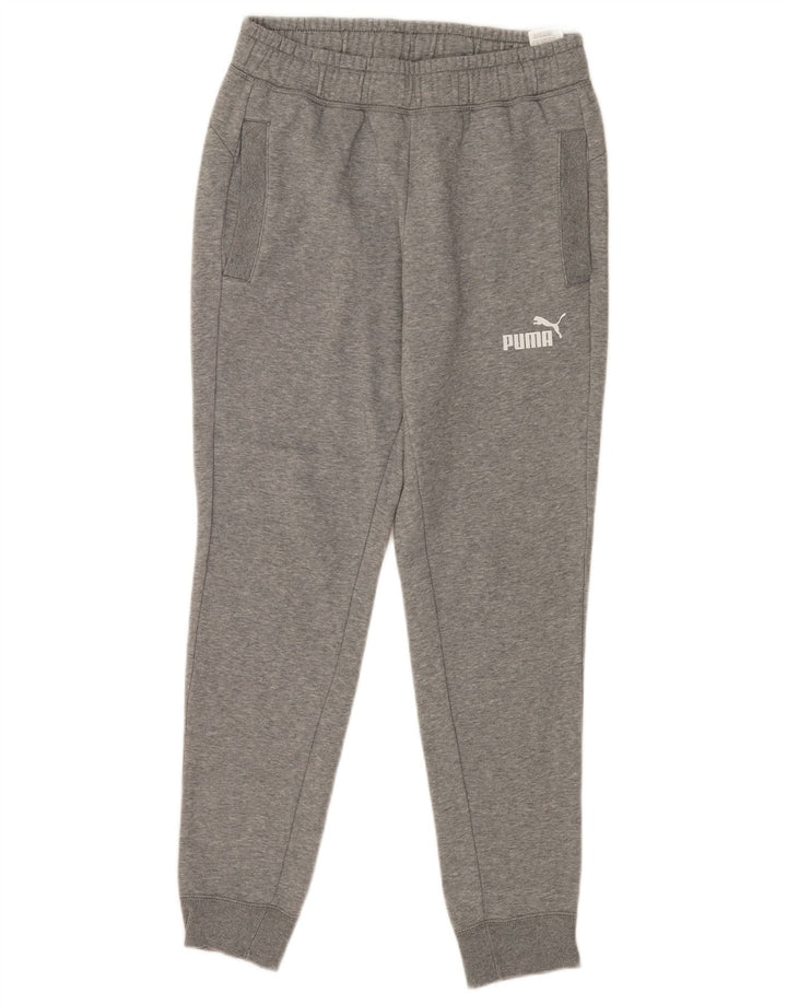 Puma Mens Tracksuit Trousers Joggers Medium Grey Flecked Cotton
