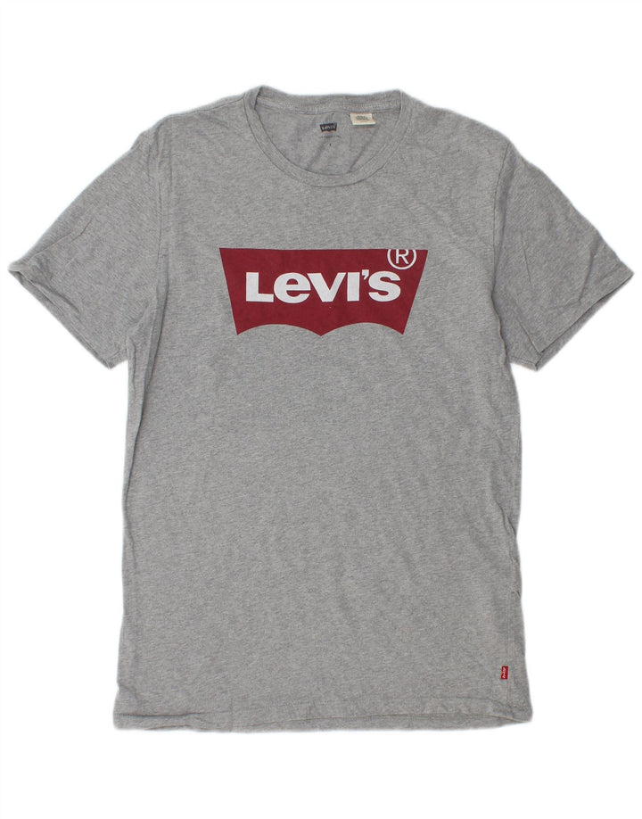 LEVI'S Mens Graphic T-Shirt Top Small Grey Cotton