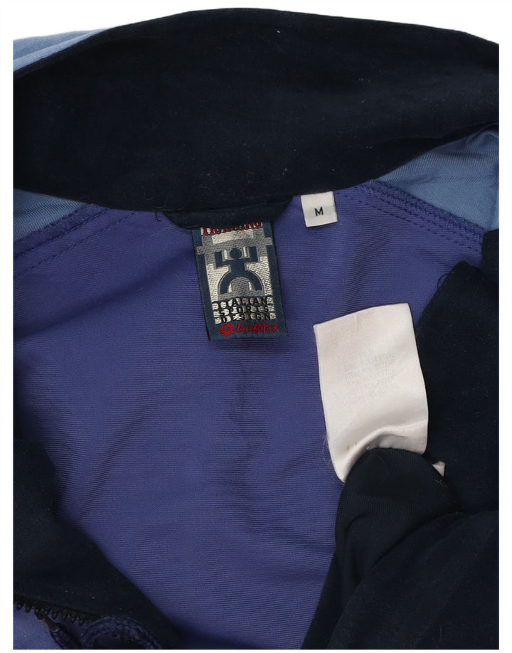 Lotto Mens Velour Full Tracksuit Medium Navy Blue Colourblock Polyester