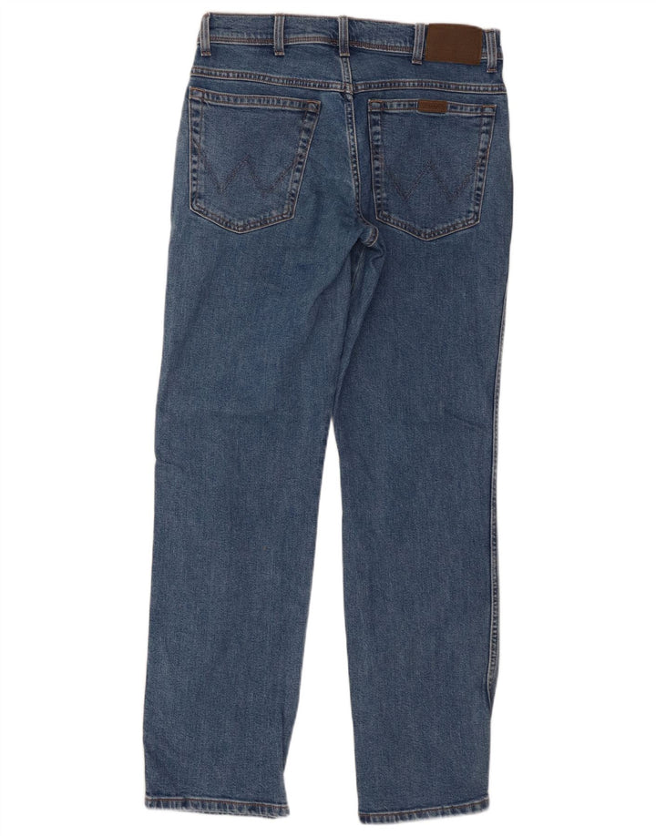 Wrangler Mens Straight Jeans W33 L32 Blue Cotton