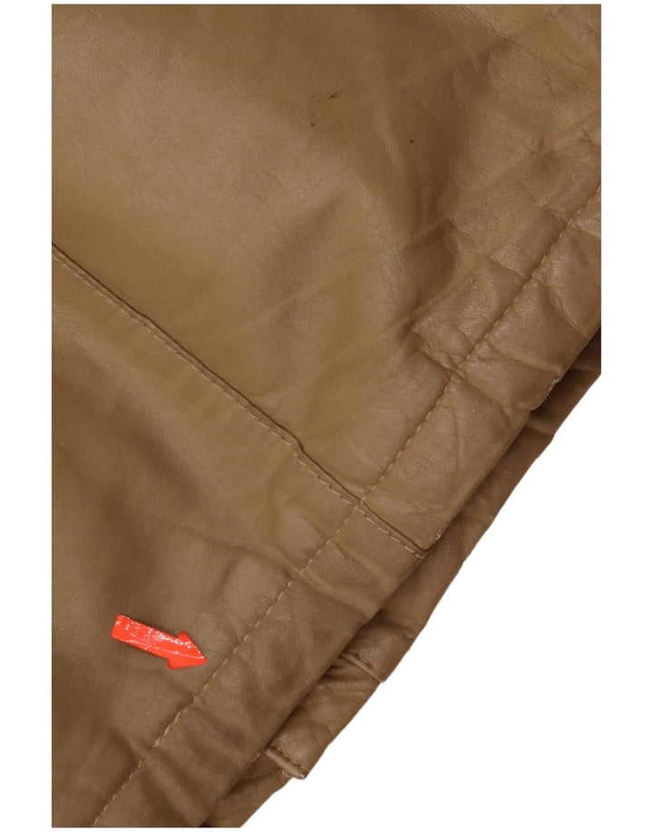 Vintage Mens Leather Jacket IT 48 Medium Beige Leather