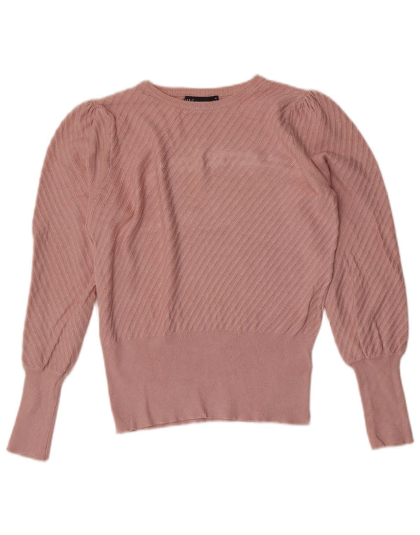 Marks & Spencer Womens Boat Neck Jumper Sweater UK 10 Small Pink Striped