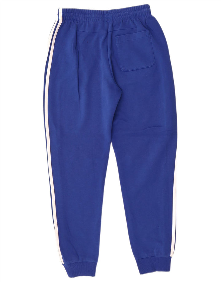 ADIDAS Boys Tracksuit Trousers Joggers 13-14 Years  Blue Cotton