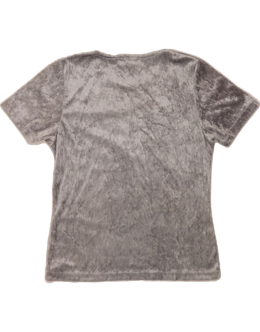 VINTAGE Womens T-Shirt Top UK 14 Medium Silver Polyester Vintage Vintage and Second-Hand Vintage from Messina Hembry 