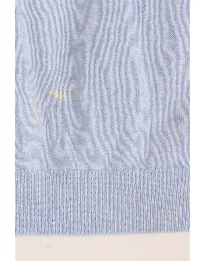 Marks & Spencer Mens V-Neck Jumper Sweater Large Blue Cotton