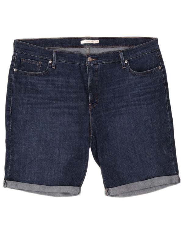 Levi's Womens Denim Classic Fit Bermuda Shorts US 22 3XL W44 Navy Blue