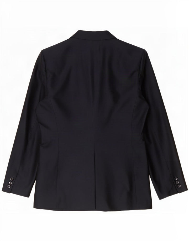 Marella Womens 3 Button Blazer Jacket UK 14 Medium Navy Blue Acetate