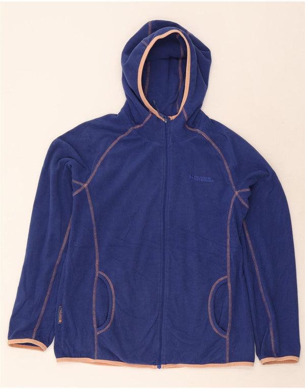 Mountain Warehouse Womens Hooded Fleece Jacket UK 14 Large Blue Polyester