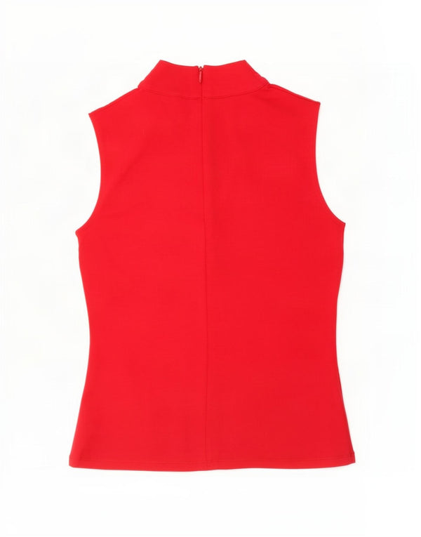 Karen Millen Womens Blouse Top UK 10 Small Red Viscose