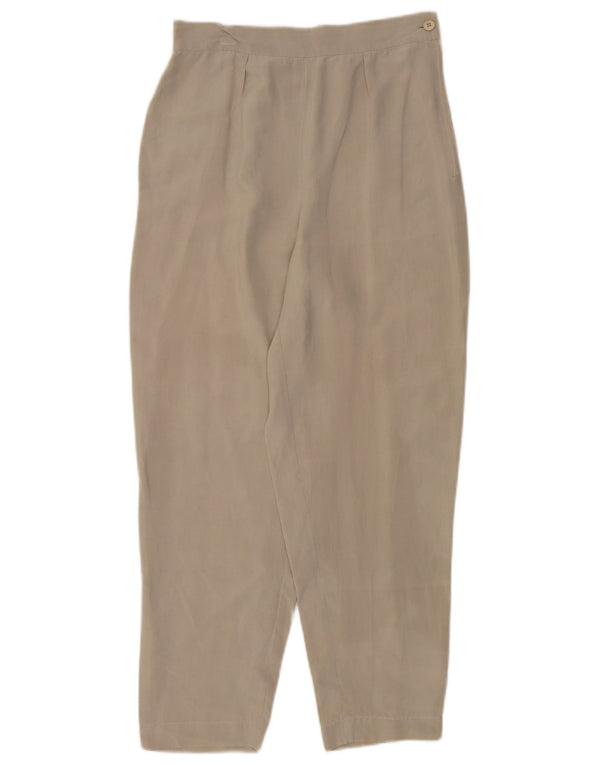 Vintage Womens High Waist Casual Trousers IT 44 Medium W28 L27 Grey