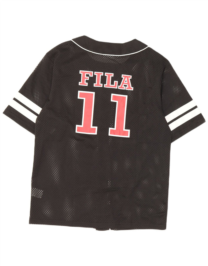 Fila Mens Graphic Jersey Top Small Black Colourblock Polyester