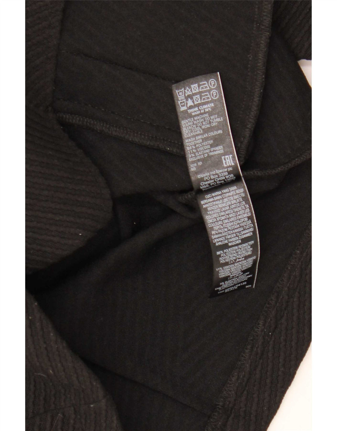 Marks & Spencer Womens Crop Full Zip Blazer Jacket UK 14 Medium Black