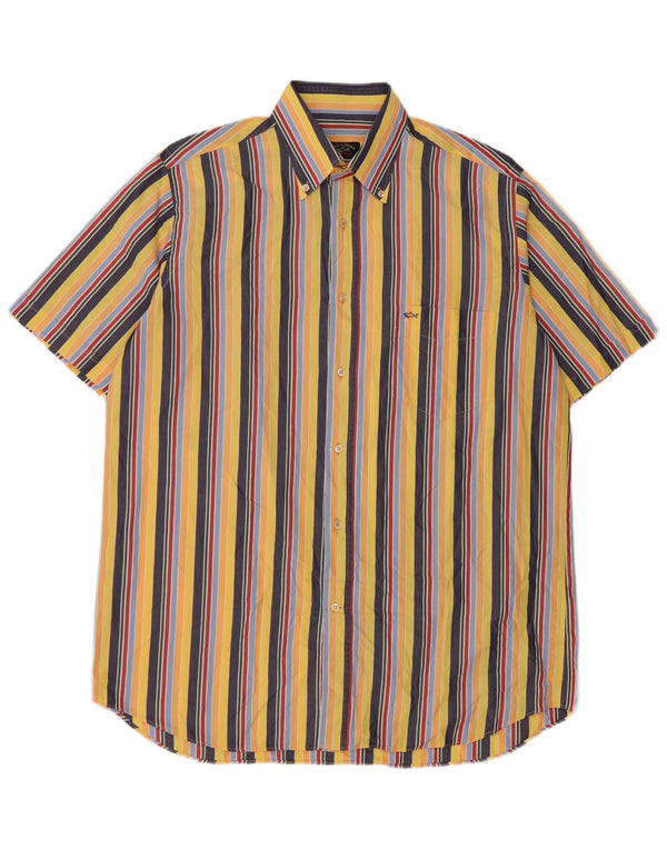 Paul & Shark Mens Short Sleeve Shirt Large Multicoloured Striped