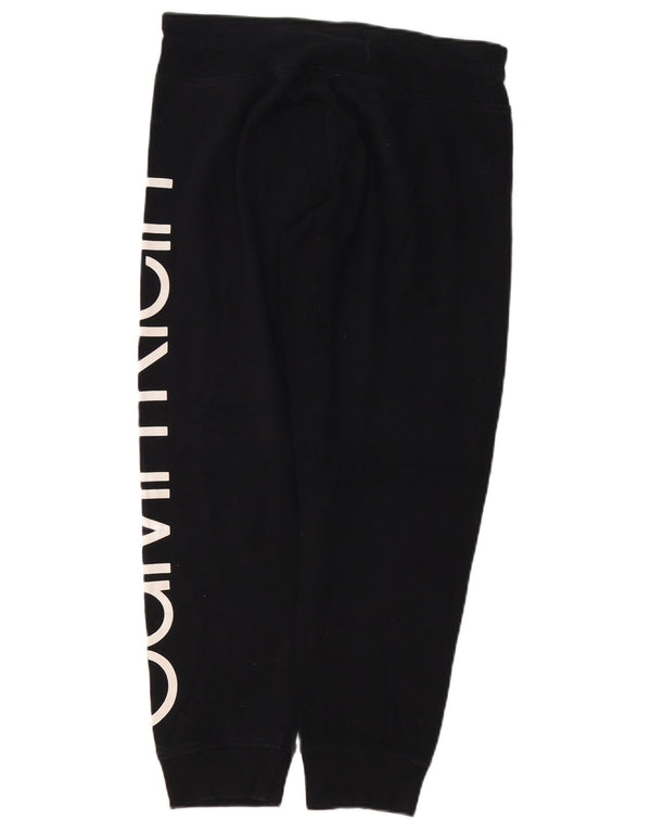 CALVIN KLEIN Womens Graphic Tracksuit Trousers Joggers UK 14 Medium Black