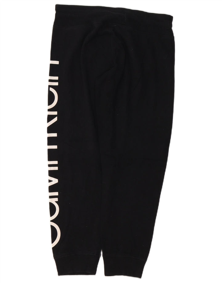 CALVIN KLEIN Womens Graphic Tracksuit Trousers Joggers UK 14 Medium Black