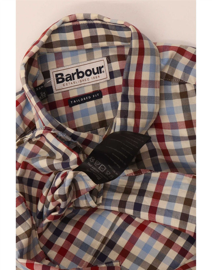 Barbour Mens Tailored Fit Shirt Medium Multicoloured Gingham Cotton