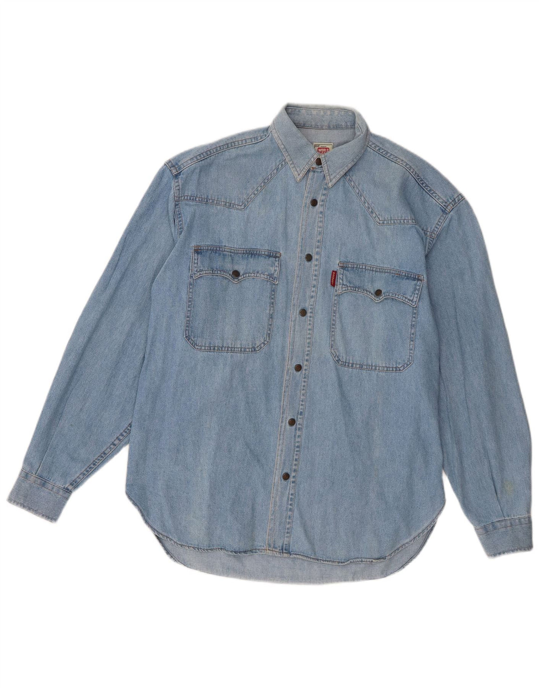 Cassuci Mens Denim Shirt Small Blue Cotton