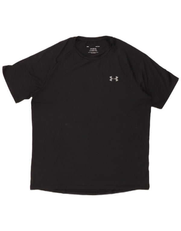 Under Armour Mens T-Shirt Top Large Black Polyester