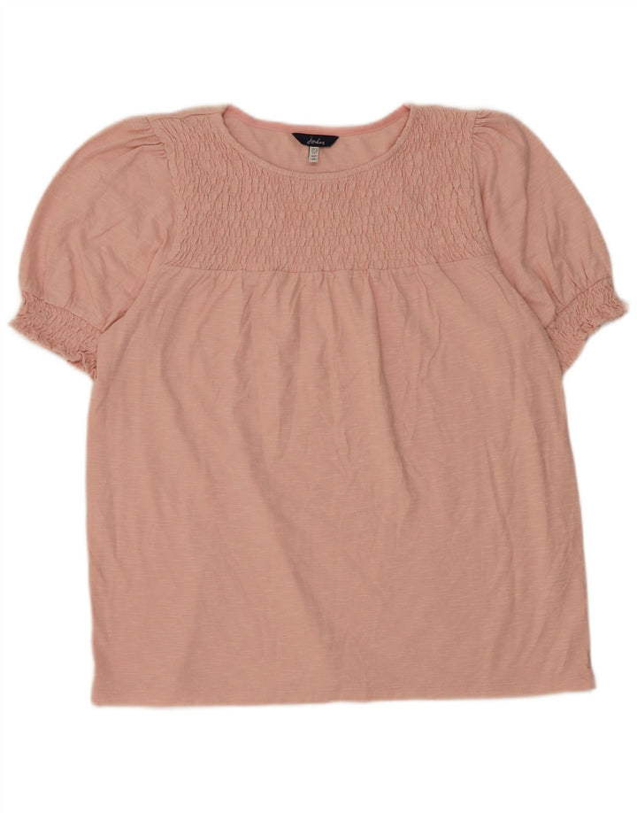 Joules Womens Blouse Top UK 12 Medium Pink Cotton